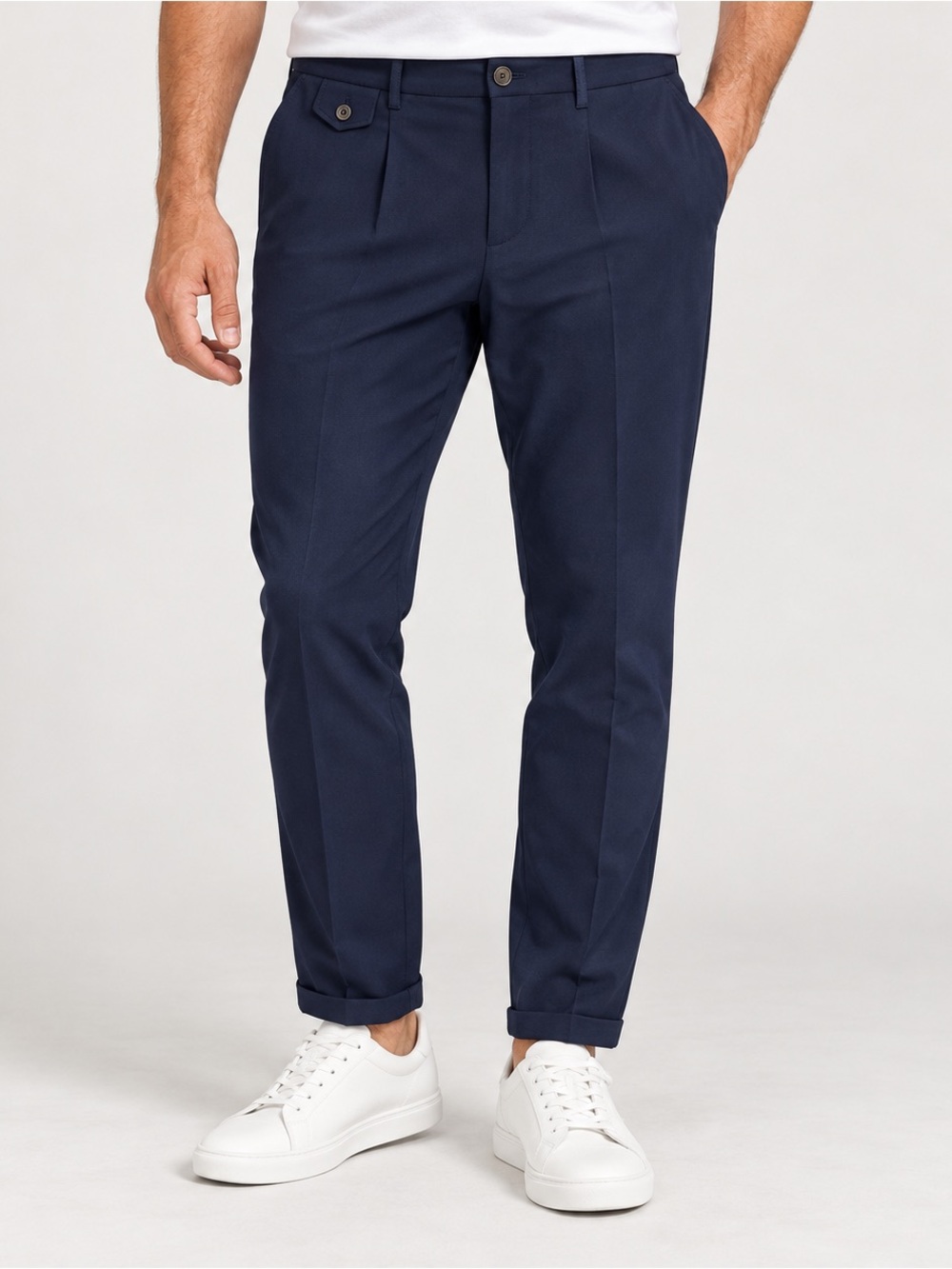Scotch and Soda Mens Pants 36x32 Navy Slim Fit Stretch Tailored Trousers